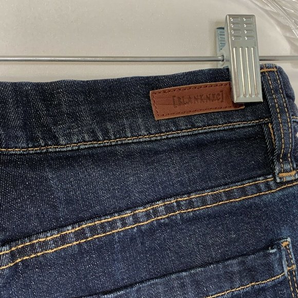 Blank NYC Little Queenie Denim Blue Raw Cutoff Hem Stretch Women Size 24 Pockets - Picture 5 of 9